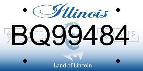 BQ99484 Illinois License Plate