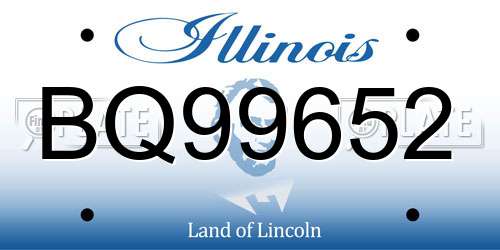 BQ99652 Illinois License Plate