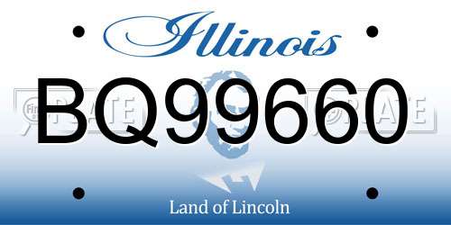BQ99660 Illinois License Plate
