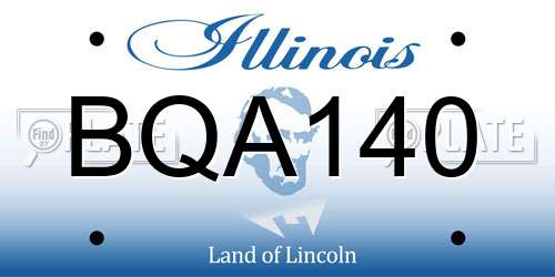BQA140 Illinois License Plate