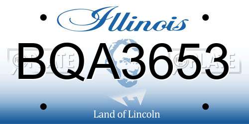 BQA3653 Illinois License Plate