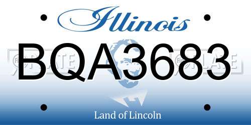 BQA3683 Illinois License Plate