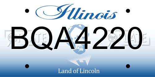 BQA4220 Illinois License Plate