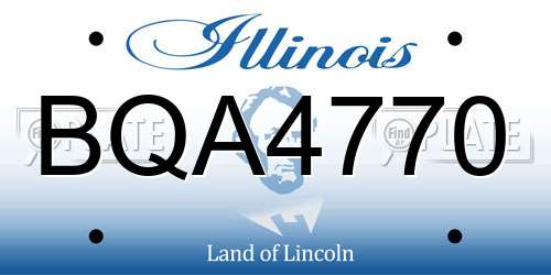 BQA4770 Illinois License Plate