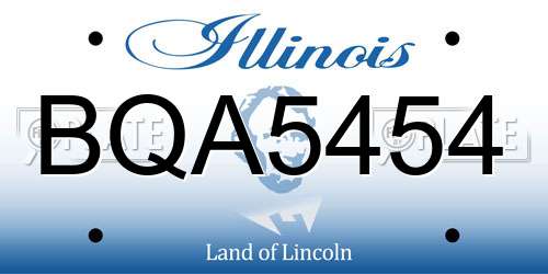 BQA5454 Illinois License Plate