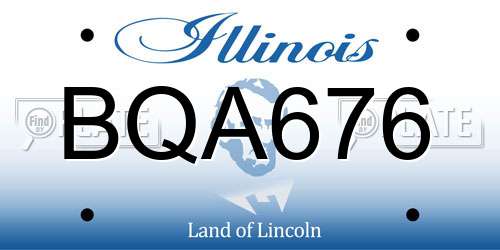 BQA676 Illinois License Plate