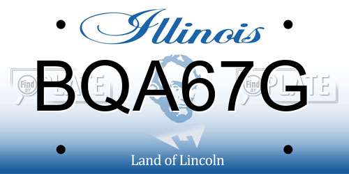 BQA67G Illinois License Plate
