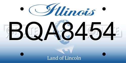 BQA8454 Illinois License Plate