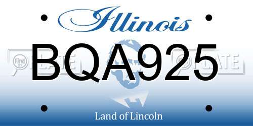 BQA925 Illinois License Plate