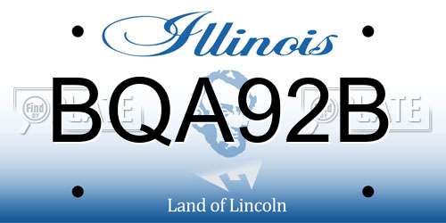 BQA92B Illinois License Plate