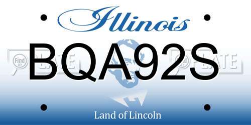 BQA92S Illinois License Plate