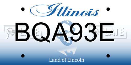 BQA93E Illinois License Plate