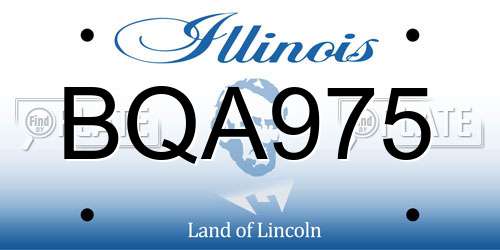 BQA975 Illinois License Plate