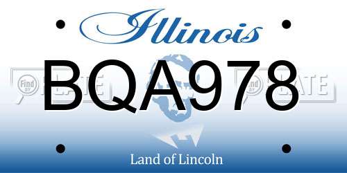 BQA978 Illinois License Plate