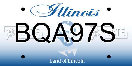 BQA97S Illinois License Plate