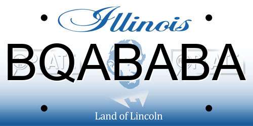 BQABABA Illinois License Plate
