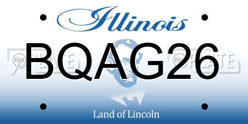 BQAG26 Illinois License Plate