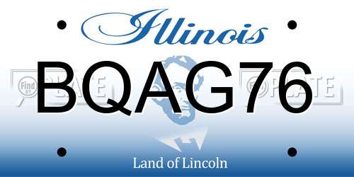 BQAG76 Illinois License Plate