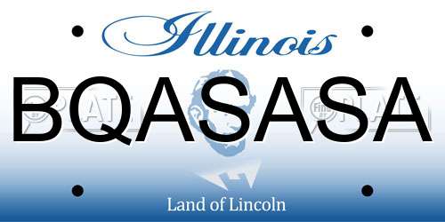 BQASASA Illinois License Plate