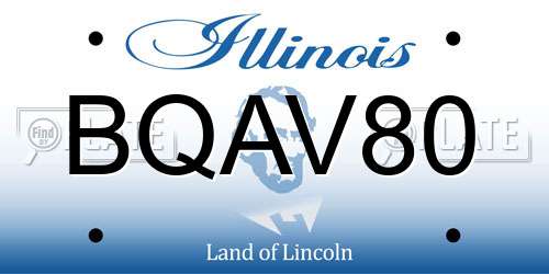 BQAV80 Illinois License Plate