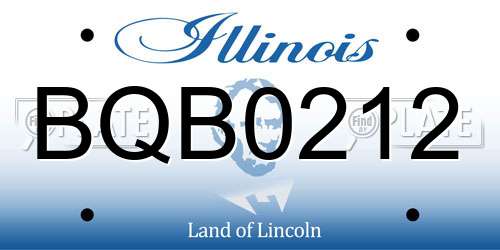 BQB0212 Illinois License Plate