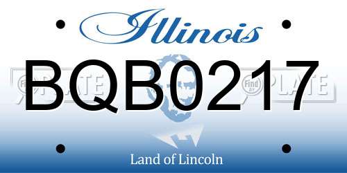 BQB0217 Illinois License Plate