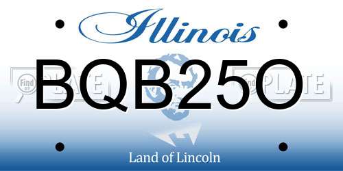 BQB25O Illinois License Plate