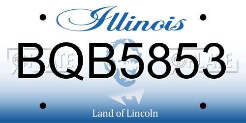 BQB5853 Illinois License Plate