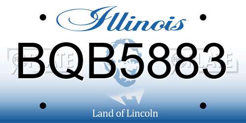 BQB5883 Illinois License Plate
