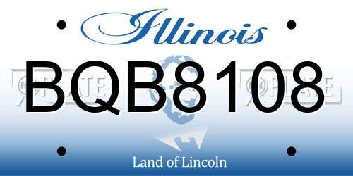 BQB8108 Illinois License Plate
