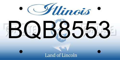 BQB8553 Illinois License Plate