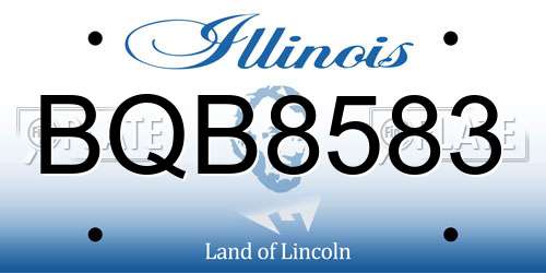 BQB8583 Illinois License Plate