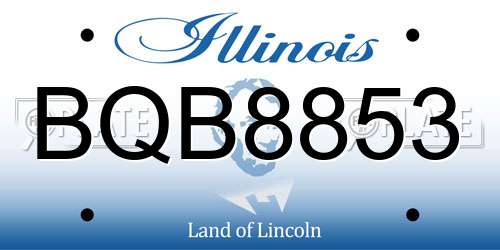 BQB8853 Illinois License Plate
