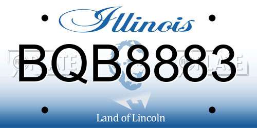 BQB8883 Illinois License Plate