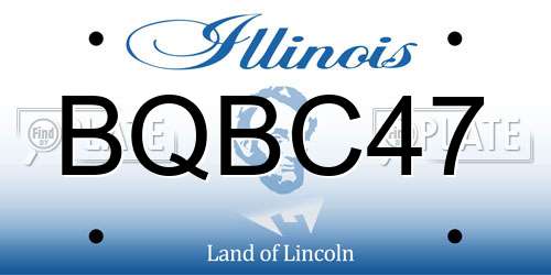 BQBC47 Illinois License Plate