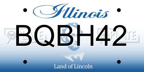 BQBH42 Illinois License Plate