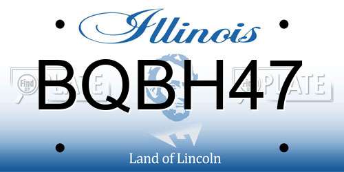 BQBH47 Illinois License Plate