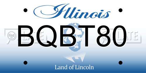 BQBT80 Illinois License Plate
