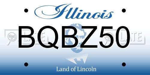 BQBZ50 Illinois License Plate