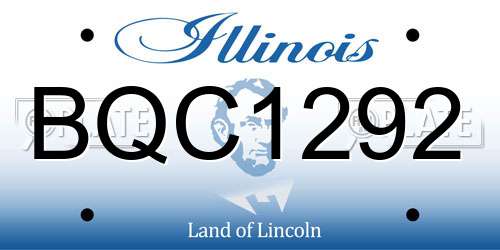 BQC1292 Illinois License Plate