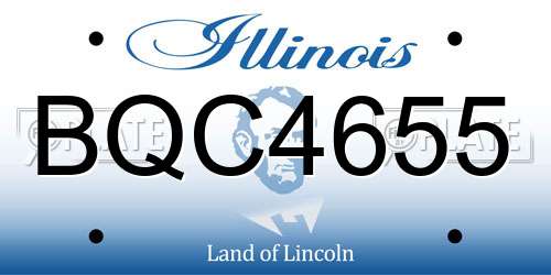 BQC4655 Illinois License Plate