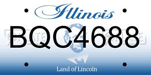 BQC4688 Illinois License Plate