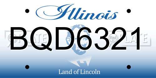 BQD6321 Illinois License Plate
