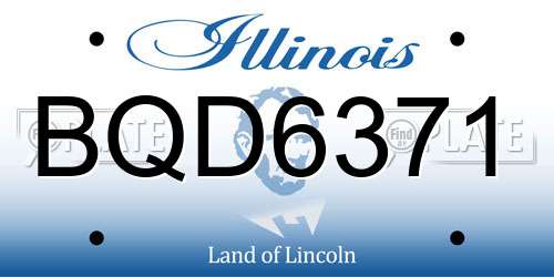 BQD6371 Illinois License Plate