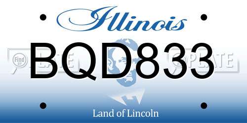 BQD833 Illinois License Plate