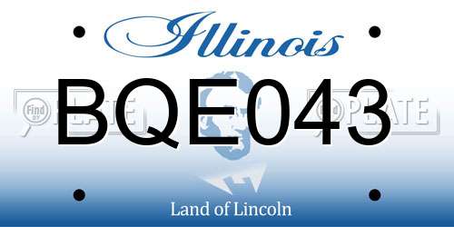 BQE043 Illinois License Plate