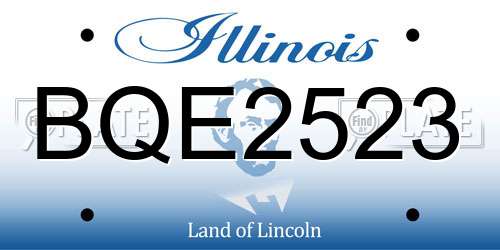 BQE2523 Illinois License Plate