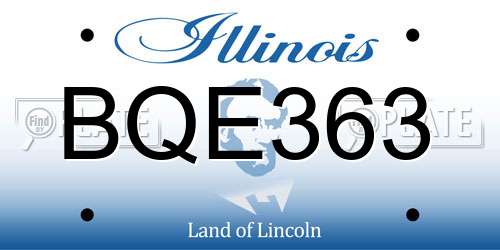 BQE363 Illinois License Plate