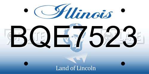 BQE7523 Illinois License Plate