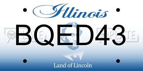 BQED43 Illinois License Plate